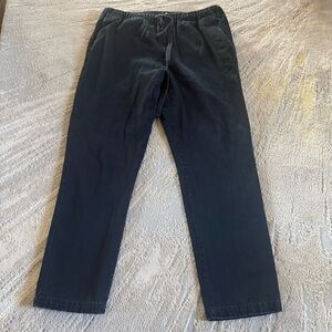 Obey black pants elastic waist straight leg pull on drawstring cotton large